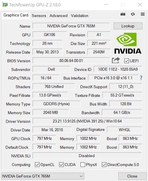 Nvidia GeForce GTX 765M