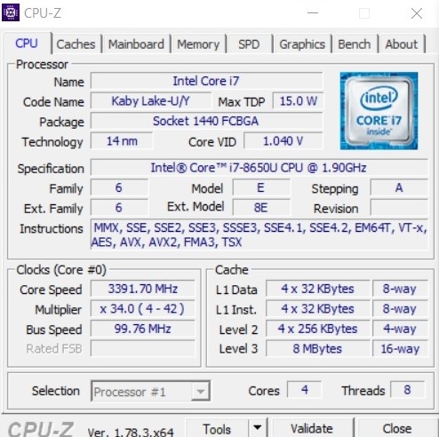 Core i7-8650U