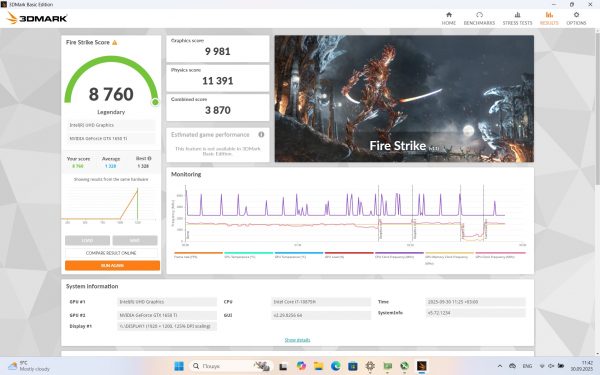 Dell XPS 15 9500 Core i7-10875H/ RAM 32 Gb/ SSD 1 Tb/ 15,6" FHD+/ NVIDIA GeForce GTX 1650 Ti 4 Gb - Зображення 8